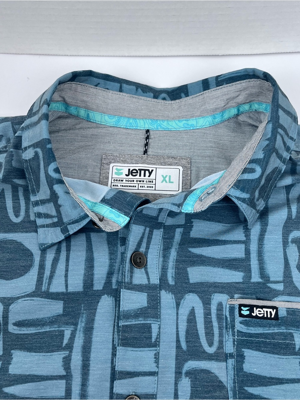 Jetty Men's Garwood Woven Abstract Pattern Button Up Shirt Size XL; Outdoor - Picture 8 of 12